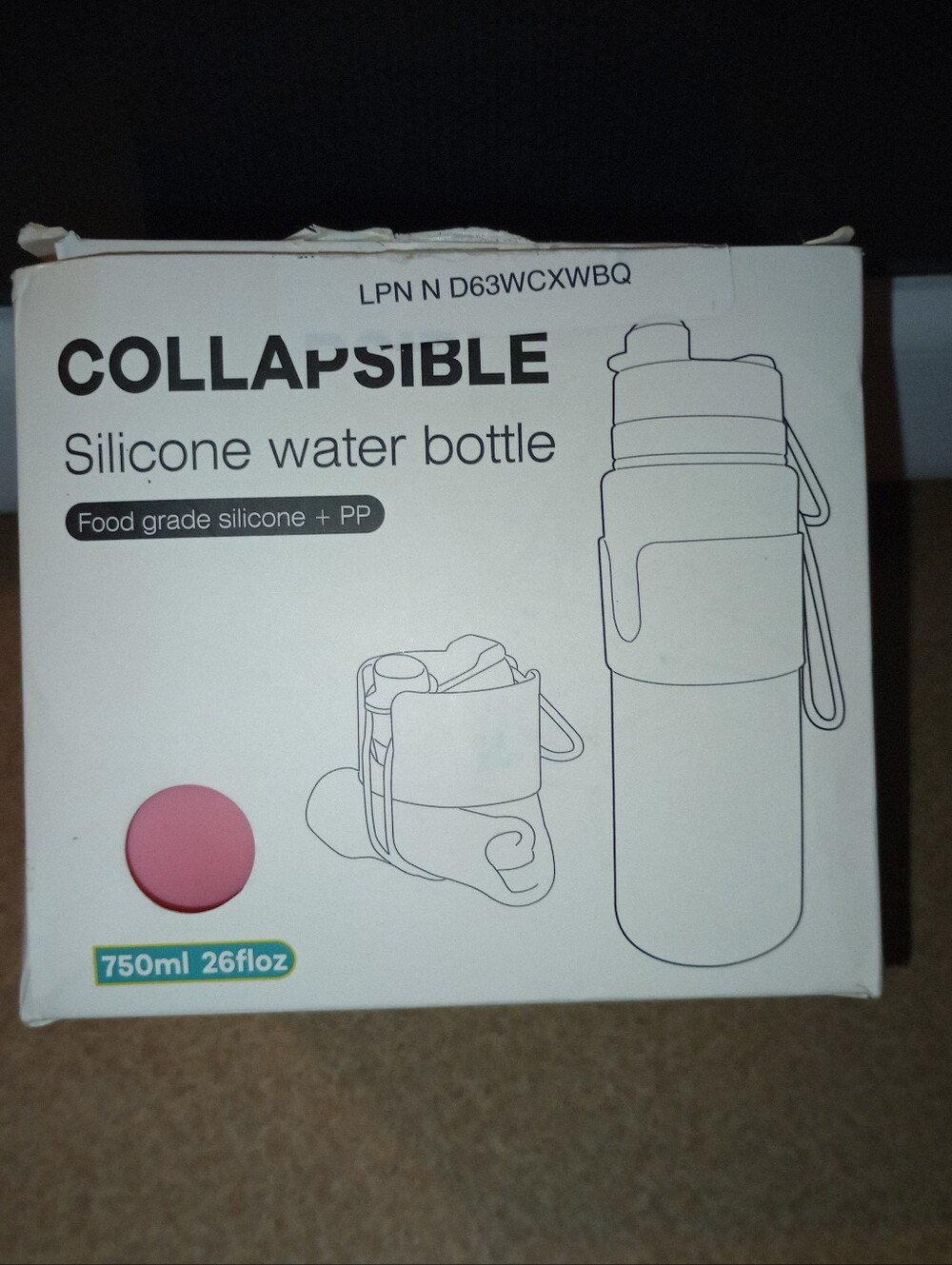 Collapsible Silicone Water Bottle - Pink